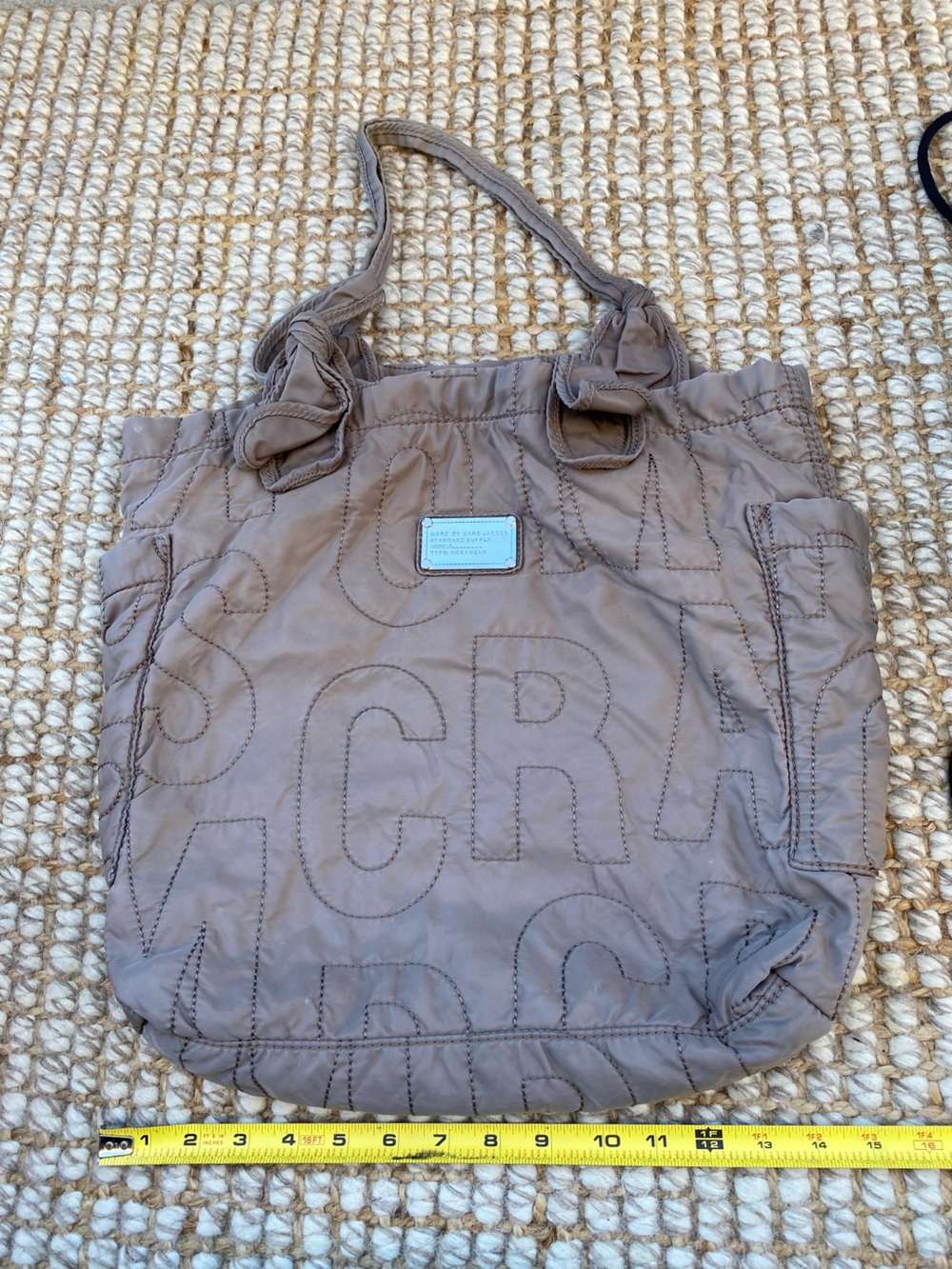 Marc Jacob’s Quilted Taupe Nylon Tote